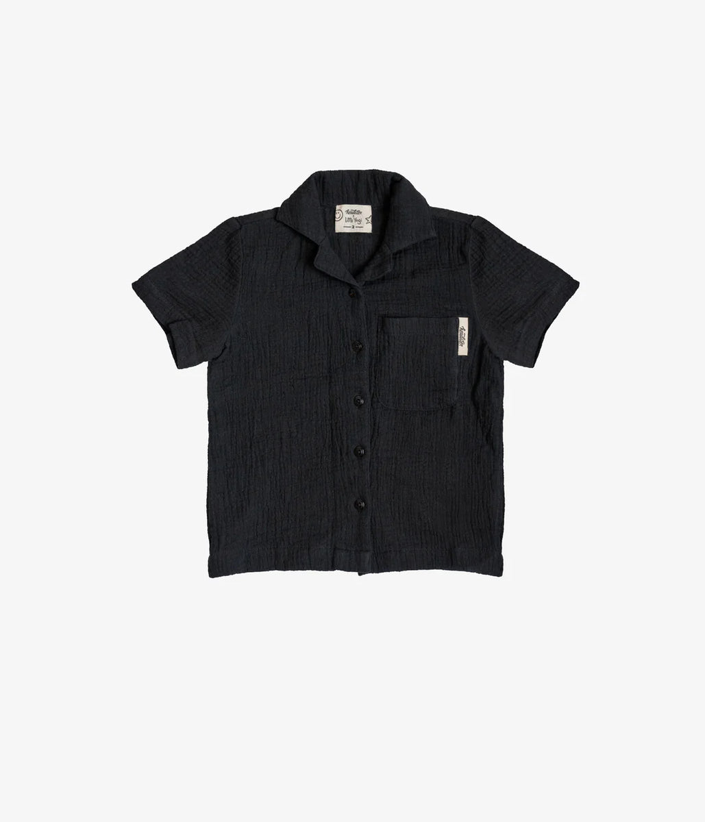 Headster Boys Cape Cod Button Up Shirt - Black – Athlete's Haven