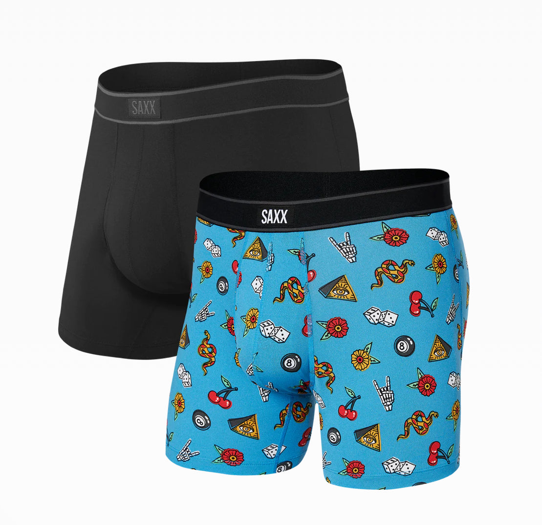 Saxx Daytripper Boxer Brief 2-Pack (Indelible/Black)