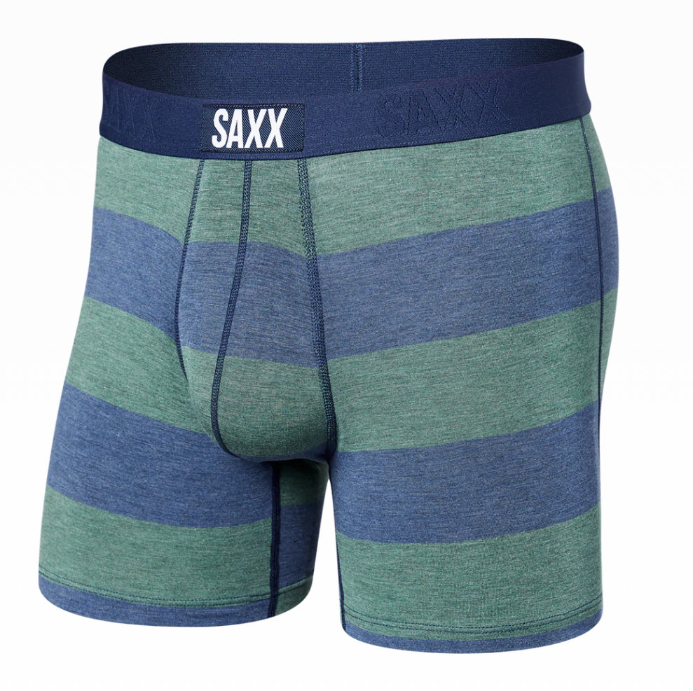Saxx Vibe Super Soft Boxer Boxer Brief (Blue-Green-Ombre Rugby)