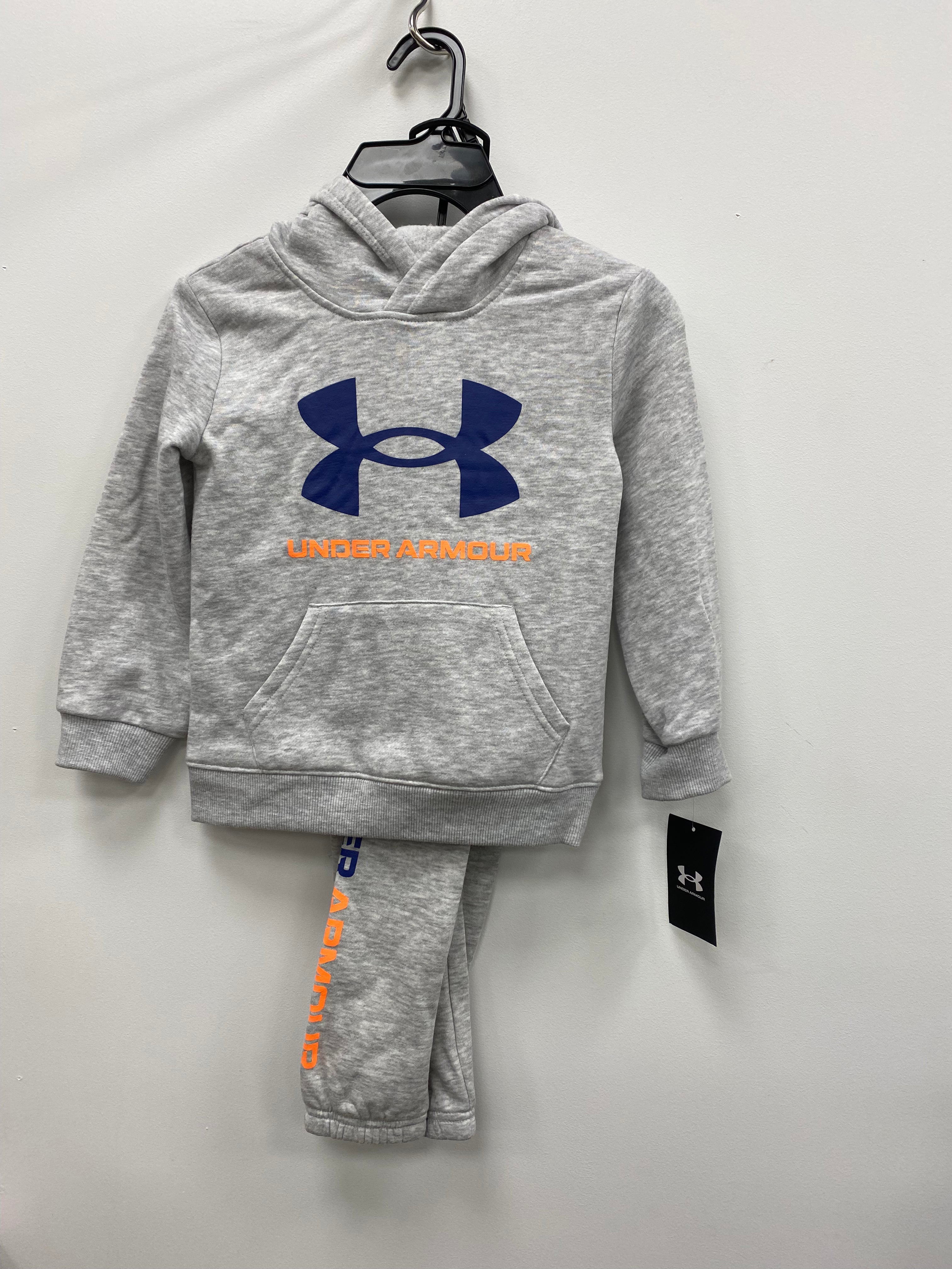 Under Armour Boys Big Logo Hoodie Set Mod Gray